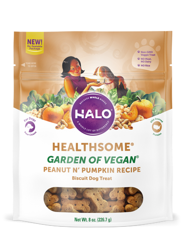 Halo Healthsome Vegan With Peanut 'n Pumpkin Flavored Dog Treats