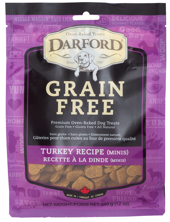 Darford Grain Free Turkey Recipe Minis Oven Baked Dog Treats