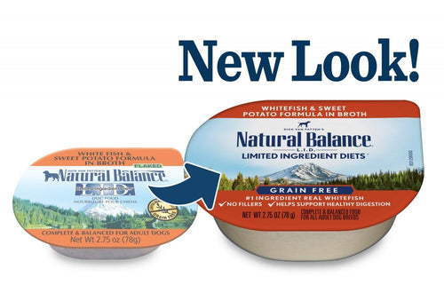 Natural Balance L.I.D. Limited Ingredient Diet Grain Free Flaked White Fish and Sweet Potato Formula in Broth Dog Food Cups