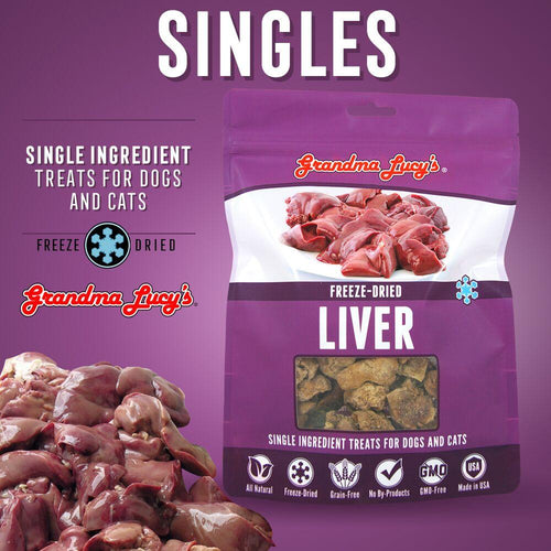 Grandma Lucy's Singles Freeze Dried Liver Single Ingredient Pet Treats