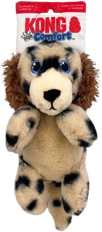 KONG Comfort Pups Low Stuffing Plush Fur and Crinkly Noise with Squeaker