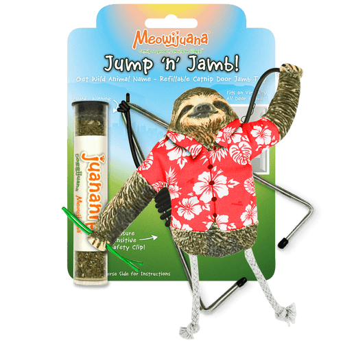 Meowijuana Jump 'n' Jamb Get Wild Sloth Cat Toy (Hanging Toy)