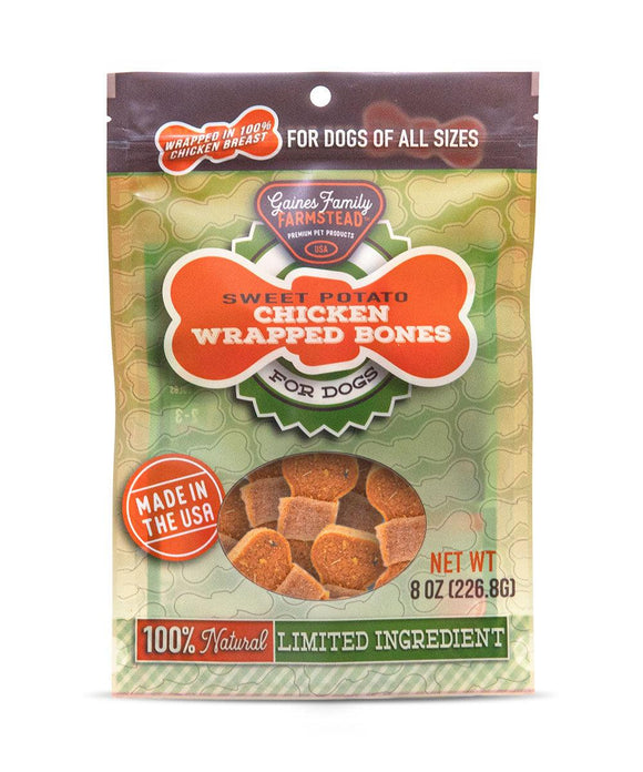 Gaines Family Farmstead Chicken Wrapped Sweet Potato Bones Dog Treats (8-oz)