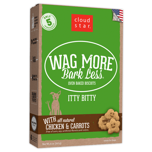 Cloud Star WAG MORE BARK LESS ITTY BITTY BISCUITS: CHICKEN & CARROTS (8 oz)