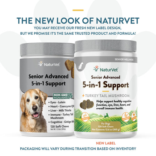 NaturVet Senior Advance 5-in-1 Support Soft Chews for Dogs