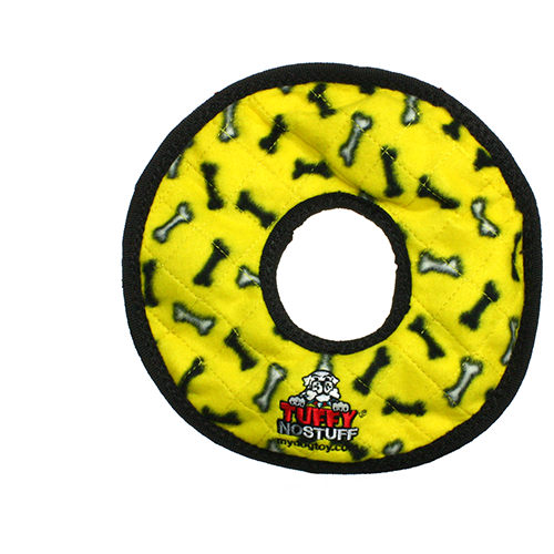Tuffy® No Stuff Ring Yellow Dog Toy