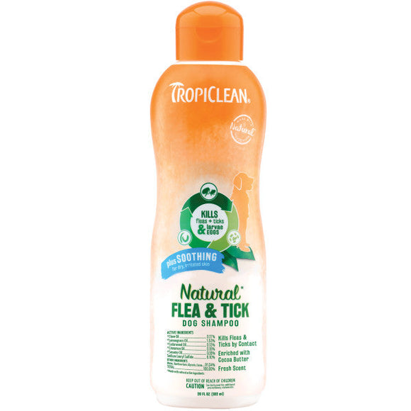 TropiClean Natural Flea & Tick Soothing Shampoo for Dogs