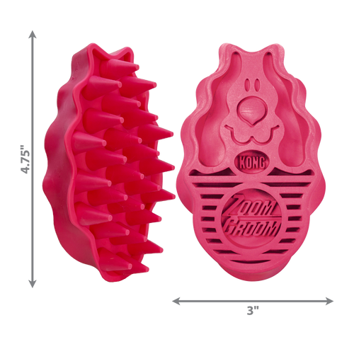 KONG ZoomGroom™ Raspberry Dog Grooming Brush