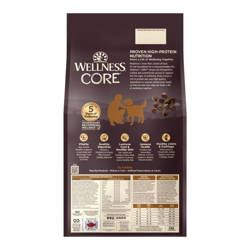 Wellness CORE Grain Free Natural Wild Game Duck, Turkey, Wild Boar and Rabbit Recipe Dry Dog Food