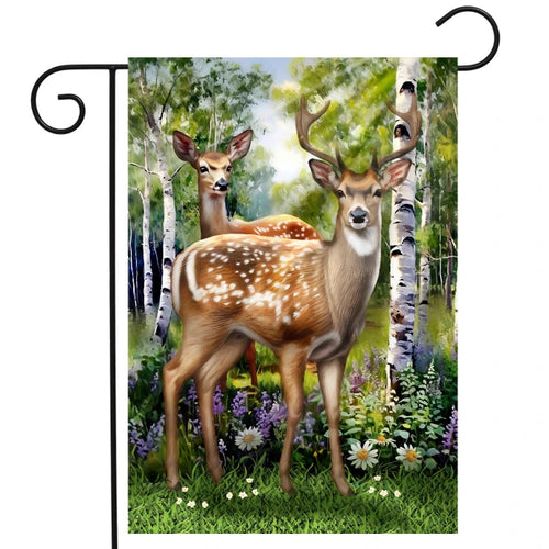 Briarwood Lane Deer in Forest Garden Flag