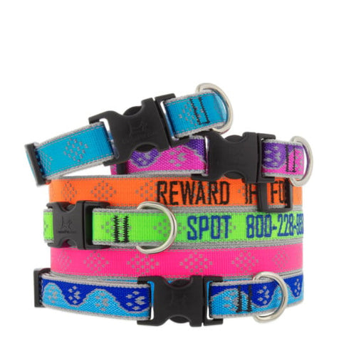 Lupine Pet Reflective Dog Collar (1/2 x 10-16 Blue Diamond)