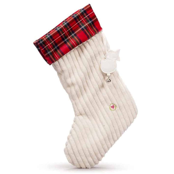 HuggleHounds Corduroy Tartan Cat Stocking