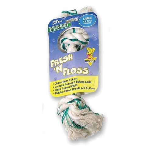 Booda Fresh 'N Floss Spearmint 2-Knot Rope Bone Dog Toy