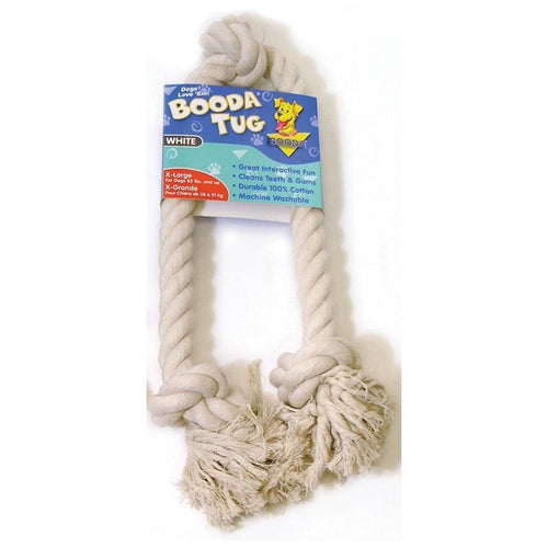 3 KNOT ROPE TUG DOG TOY (EXTRA LARGE, WHITE)