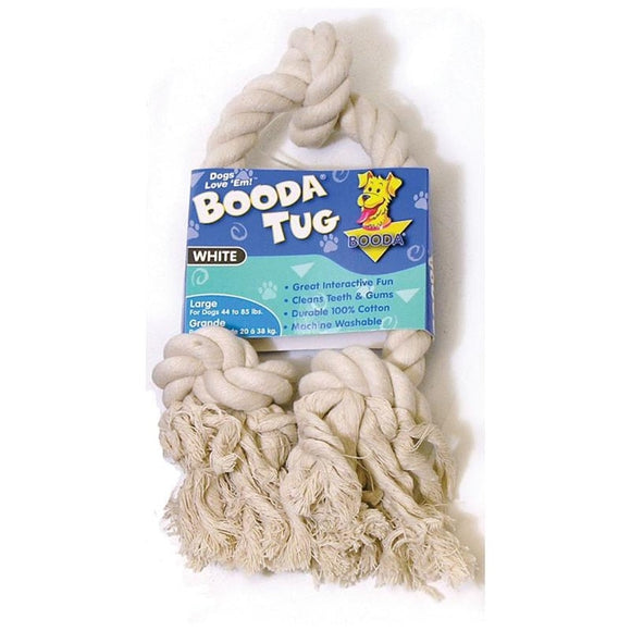 3 KNOT ROPE TUG DOG TOY (LARGE, WHITE)