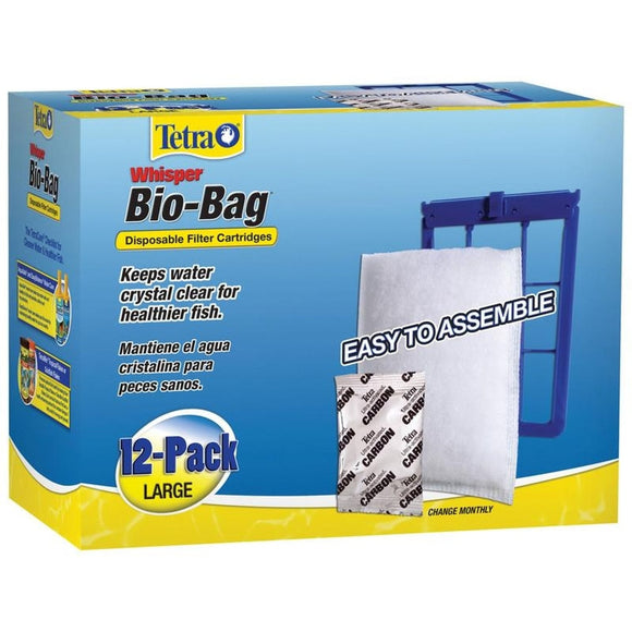 TETRA WHISPER UNASSEMBLED BIO BAG CARTRIDGE (LARGE/12 PACK)