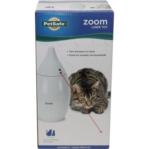 ZOOM AUTOMATIC ROTATING LASER CAT TOY (WHITE)