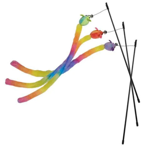 Savvy Tabby Savvy Tabby Rainbow Tail Wand Display Cat Toy (12 PC)